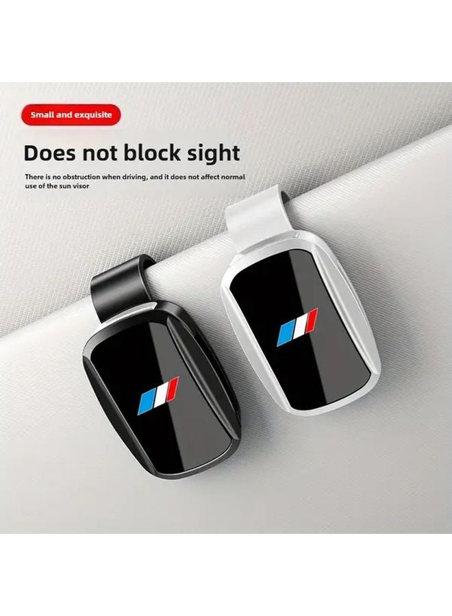 White Car Sun Visor Storage Box ABS Glasses Organizer Holder For Most Vehicles - Image 1